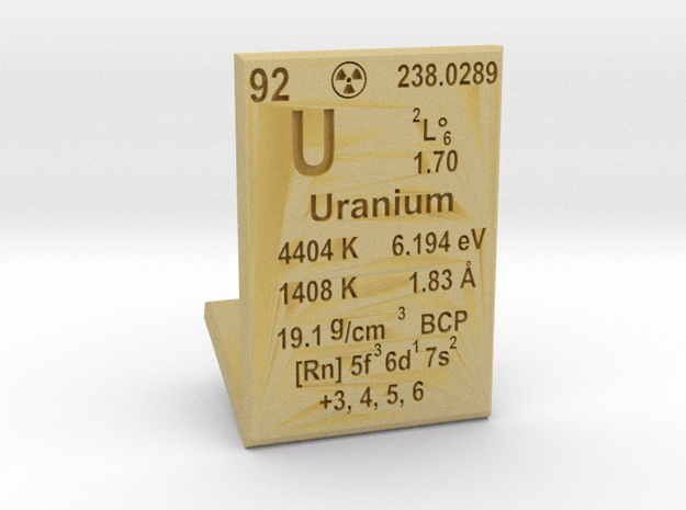 Uranium Element Stand in Tan Fine Detail Plastic