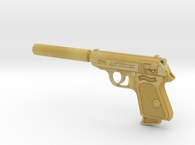 Silenced Walther PPK 1:6 scale in Tan Fine Detail Plastic