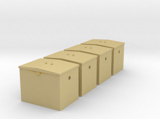 S - GN Railway - Battery Box - Qty. 4 in Tan Fine Detail Plastic