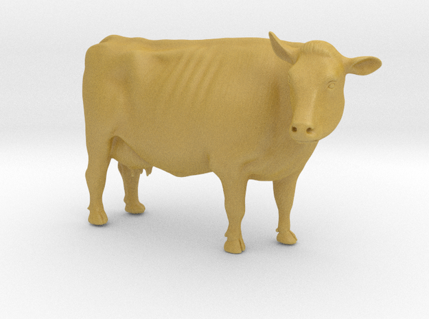1/64 Dairy Cow Standing Looking Right in Tan Fine Detail Plastic