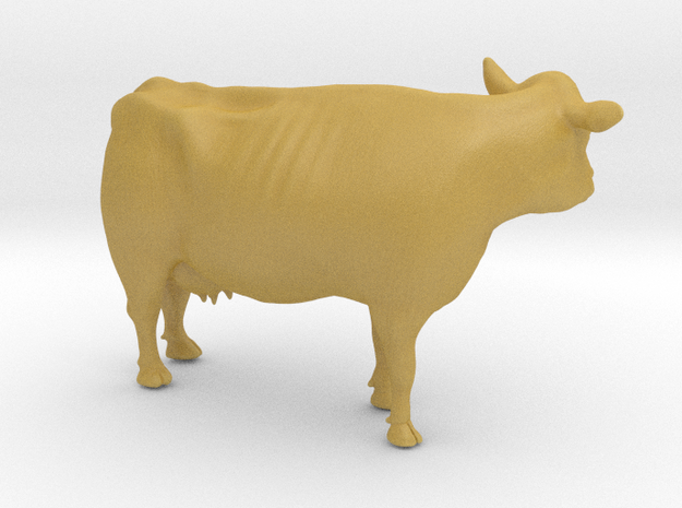 1/64 Dairy Cow Standing Looking Left in Tan Fine Detail Plastic