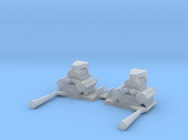 Twinmill Engines in Clear Ultra Fine Detail Plastic