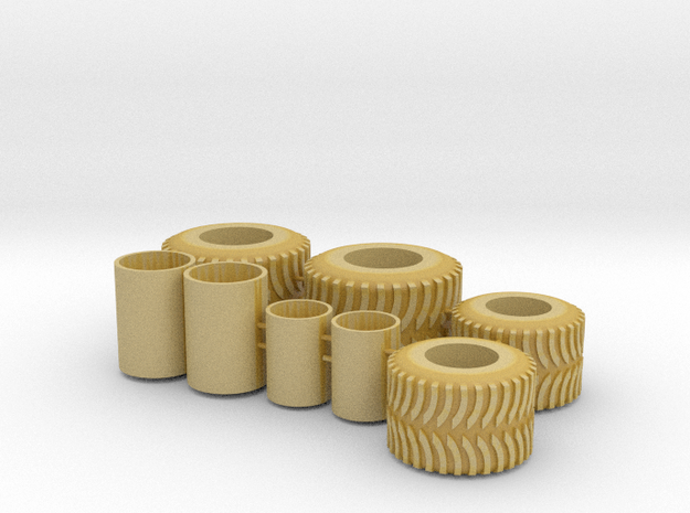 1/64 scale flotation tractor tires in Tan Fine Detail Plastic