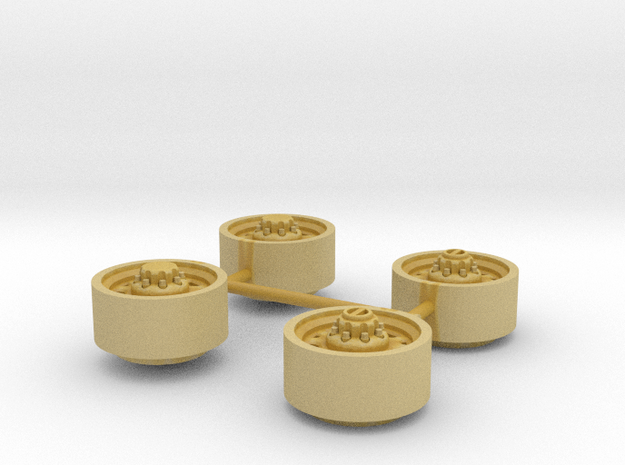 1:64 02 gm hd 8lug wheel with lockouts for front in Tan Fine Detail Plastic
