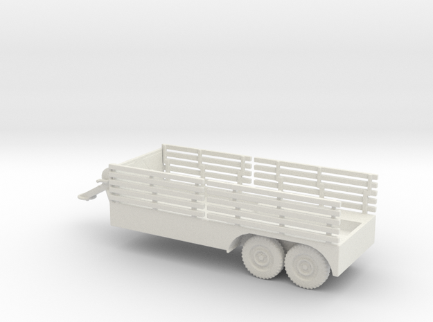 1/35 Scale Jeep MT 6x6 Cargo Trailer with Crane in White Natural Versatile Plastic