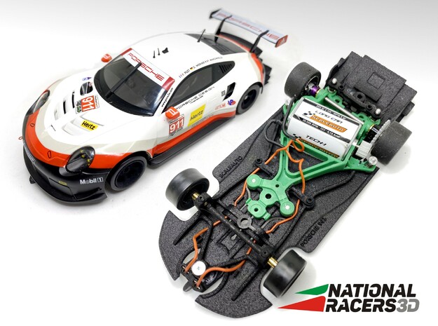 Chassis for Scaleauto Porsche 911.2 GT3 RSR AW-RT4 in Black PA12