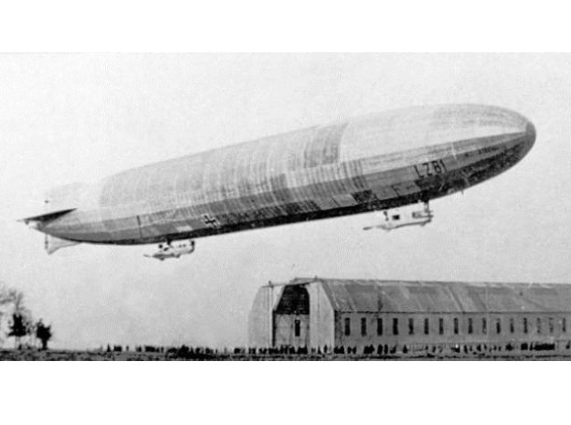 Zeppelin P-Type of WW1 1:1250 and 1200 scale in Gray PA12: 1:1250