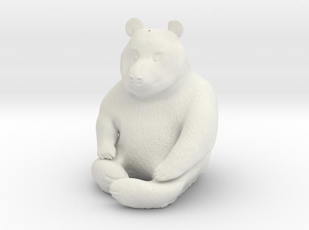 Panda Statuette in White Natural Versatile Plastic