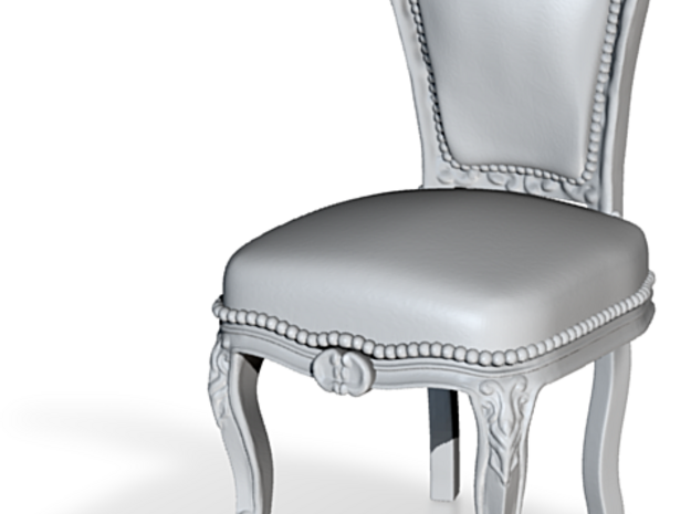 Barroque Chair 01. 1:24 Scale in Tan Fine Detail Plastic