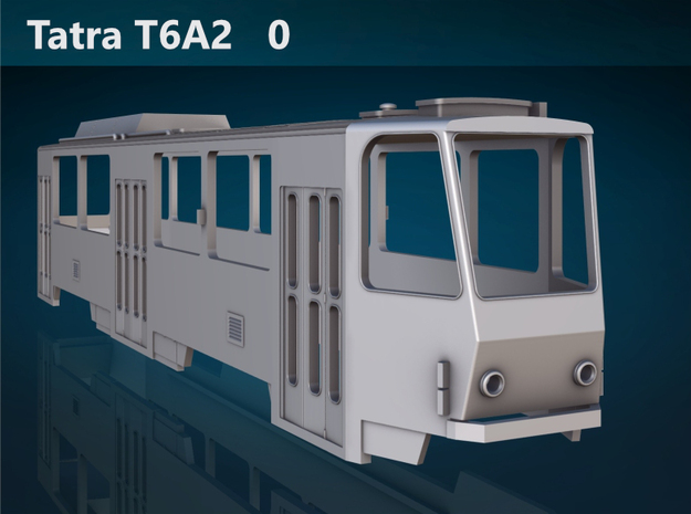 Tatra T6A2 0 Scale [body] in White Natural Versatile Plastic: 1:48