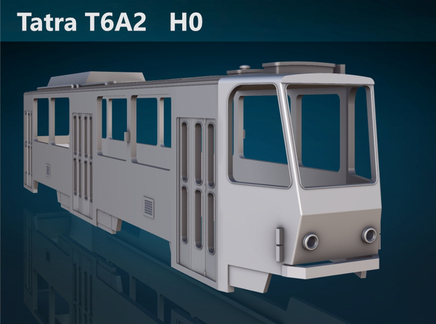Tatra T6A2 H0 [body] in Gray Fine Detail Plastic