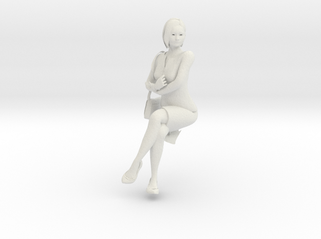 Woman sitting (N scale figure) in White Natural Versatile Plastic