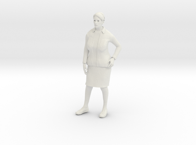 Older lady standing 1 (N scale figure) in White Natural Versatile Plastic