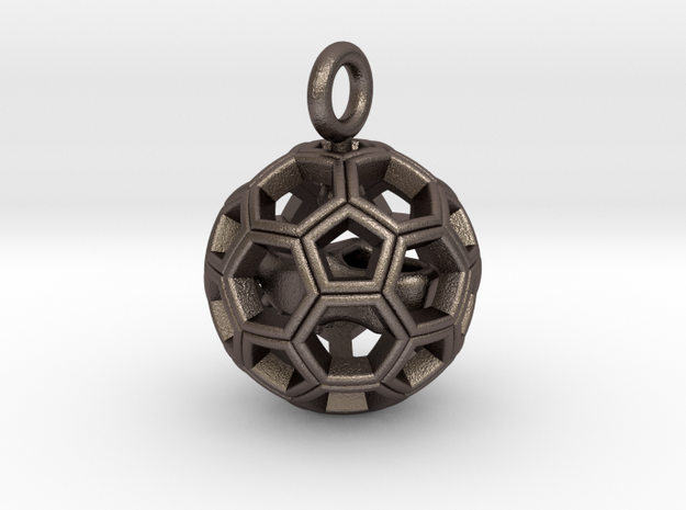 Soccer Ball with Dutch Soccer Shoe Inside in Polished Bronzed Silver Steel