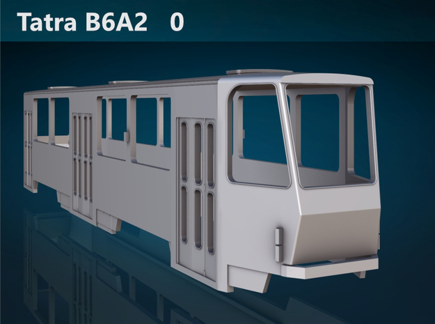 Tatra B6A2 0 Scale [body] in White Natural Versatile Plastic: 1:48