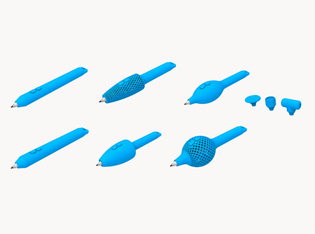 Set of 6 Pen Grips for Microsoft Classroom Pen 2 in Blue Processed Versatile Plastic