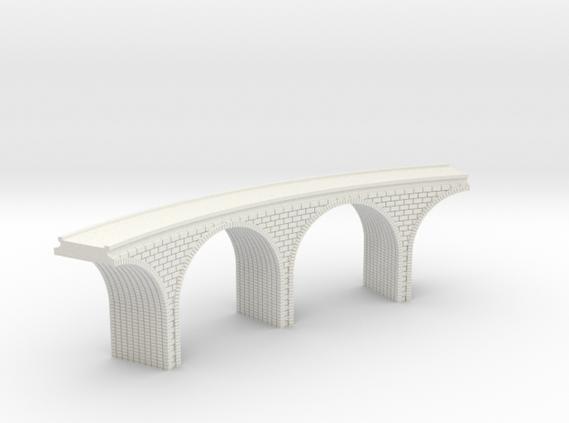 TT Scale Arch Bridge Curve Double 1:120 Scale in White Natural Versatile Plastic