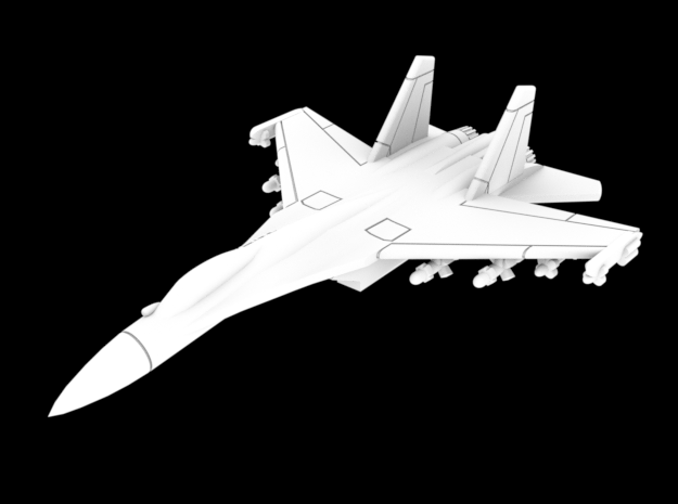 1:500 Scale Su-35S (Loaded, Gear Up) in White Natural Versatile Plastic