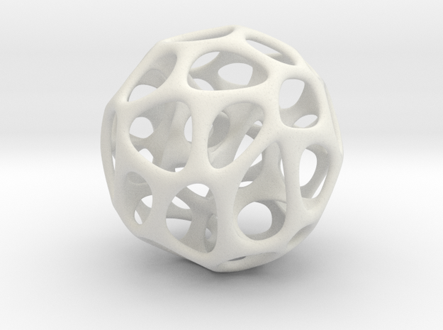 Voronoi Ball _ small in White Natural Versatile Plastic