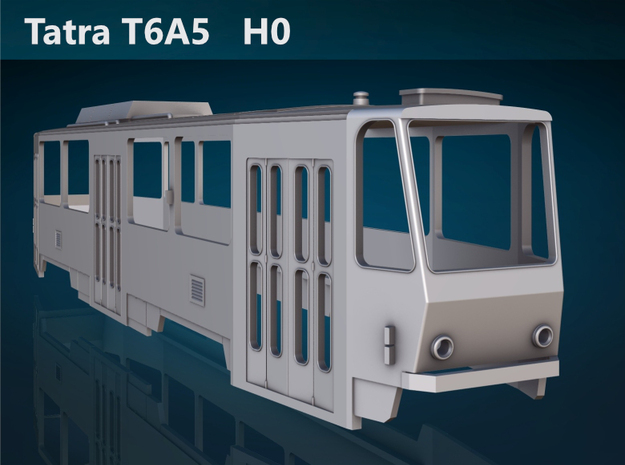 Tatra T6A5 H0 [body] in Gray Fine Detail Plastic
