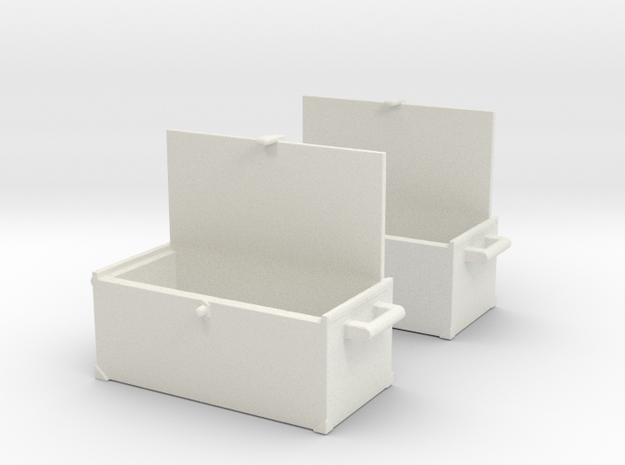 1/35 Scale US Army Foot Lockers Set of 2 in White Natural Versatile Plastic