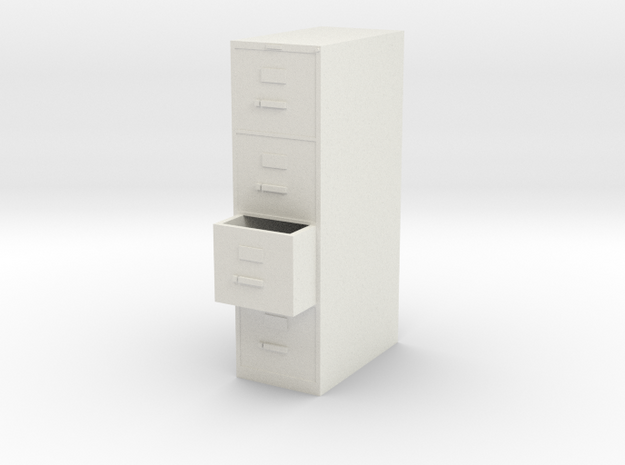 1:24 File Cabinet - Drawer 2 Open in White Natural Versatile Plastic