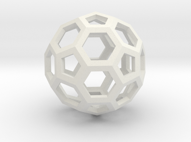 Truncated icosahedron in White Natural Versatile Plastic