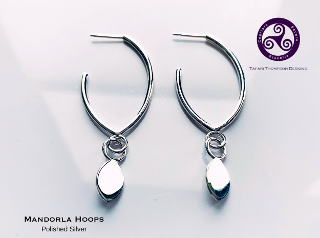 Mandorla Interlocking Hoops in Polished Silver (Interlocking Parts): Medium