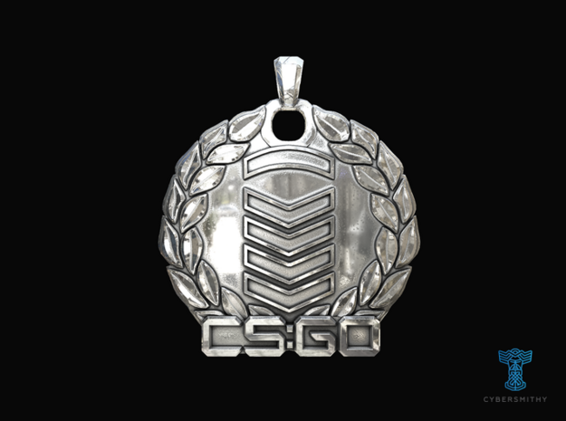CS:GO - Silver Elite Pendant in Polished Silver