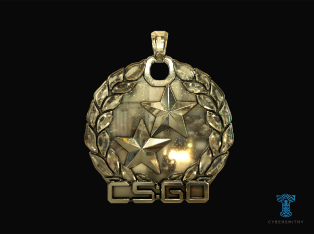 CS:GO - Gold Nova 2 Pendant in Polished Brass