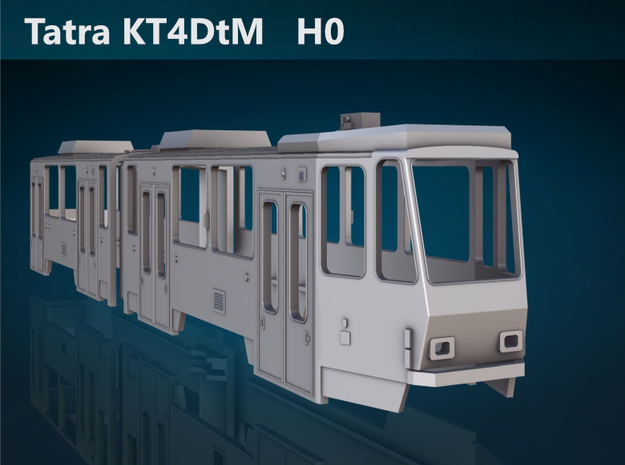Tatra KT4DtM H0 [body] in Tan Fine Detail Plastic