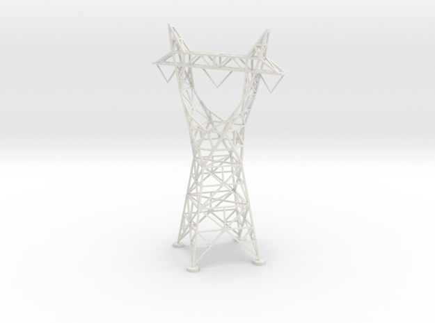 Electrical Transmission Tower 5" version 1 Z scale in White Natural Versatile Plastic