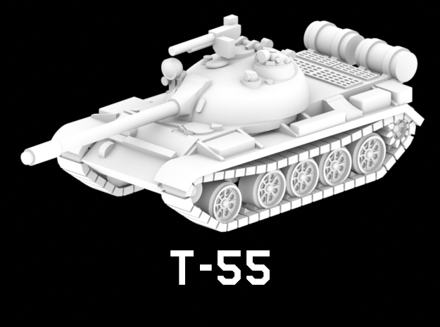 T-55 in White Natural Versatile Plastic: 1:220 - Z