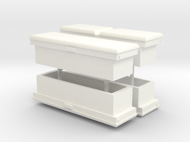 1:64 Truck Toolboxes - Wide in White Processed Versatile Plastic