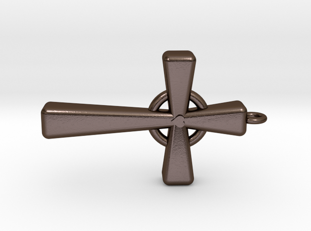 Cross for Mom on Mother's Day in Polished Bronze Steel