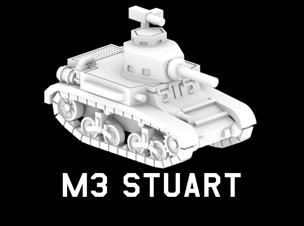 M3 Stuart in White Natural Versatile Plastic: 1:220 - Z