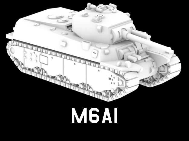 Heavy Tank M6A1 in White Natural Versatile Plastic: 1:220 - Z