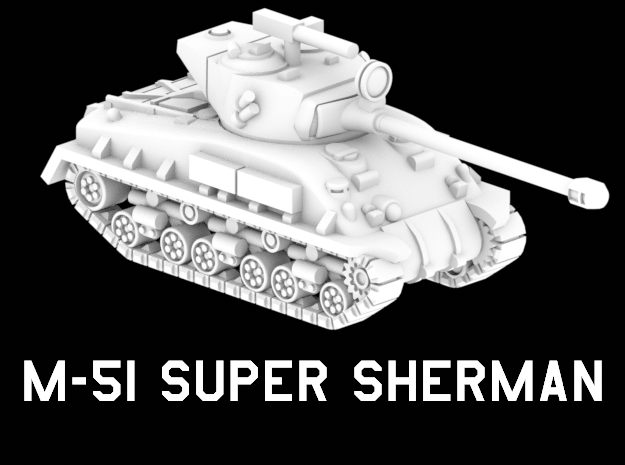 M-50 Super Sherman in White Natural Versatile Plastic: 1:220 - Z