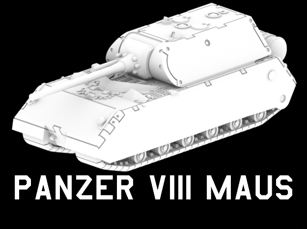 Panzer VIII Maus in White Natural Versatile Plastic: 1:220 - Z