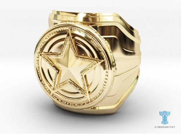 CS:GO - Service Medal Ring - wide band in 14K Yellow Gold