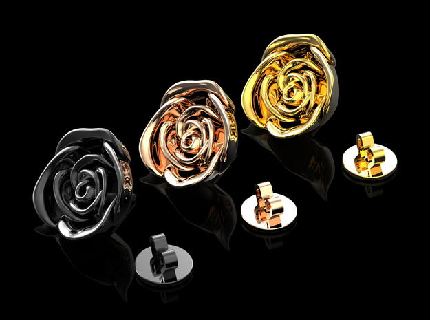 Rose Lapel Pin No.1 in 18k Gold Plated Brass