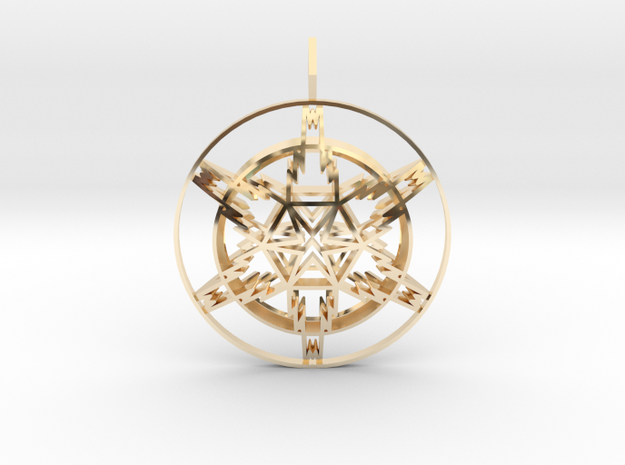 Inside the Lightning (Double-Domed) in 14k Gold Plated Brass