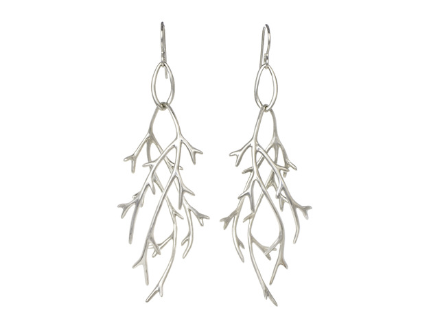 Earrings of the Elf Queen in Polished Silver (Interlocking Parts)