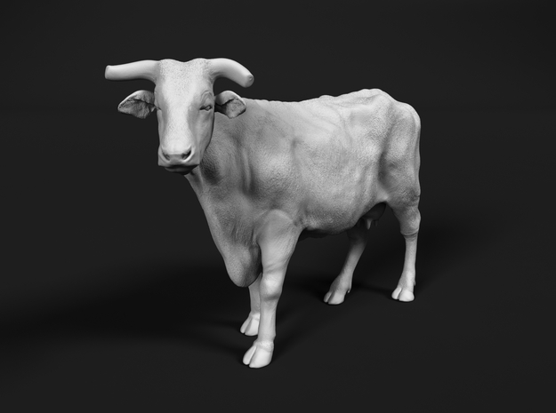 ABBI 1:25 Standing Cow 3 in White Natural Versatile Plastic