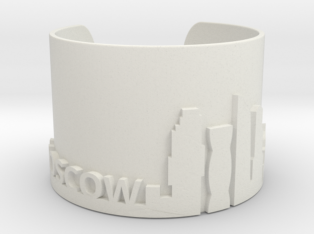 Moscow Skyline Ring in White Natural Versatile Plastic