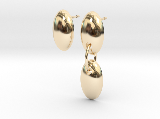 oval earrings asym set interlocking in Vermeil