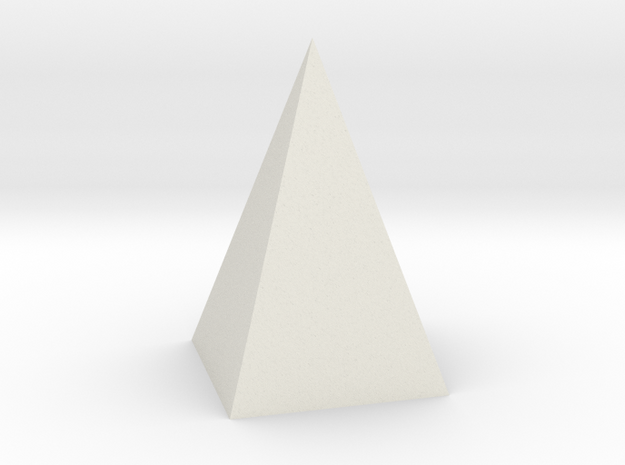 21. Square Pyramid - 1in in White Natural Versatile Plastic