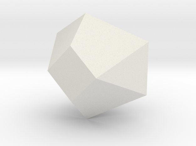 01. Bisymmetric Hendecahedron - 1in in White Natural Versatile Plastic