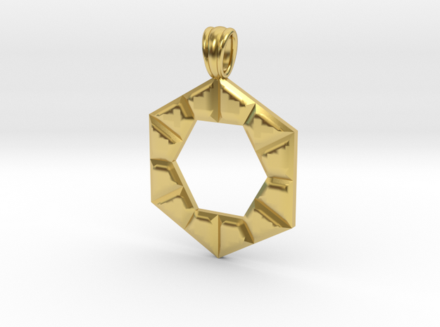 Hexagon in hexagon in Polished Brass
