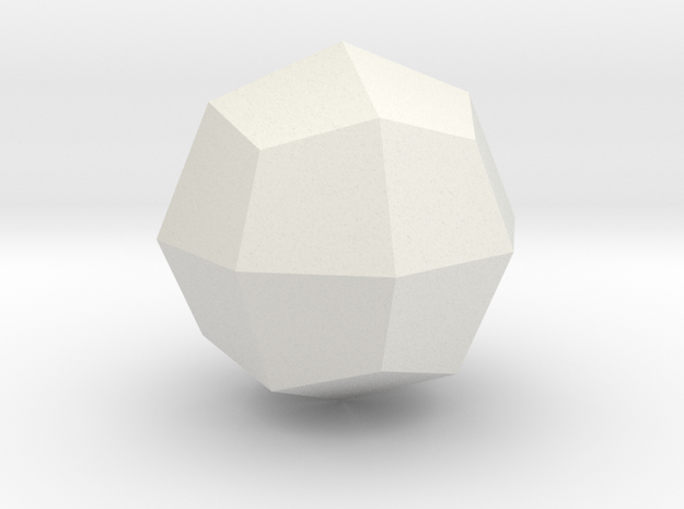 10. Gyrate Deltoidal Icosatetrahedron - 1in in White Natural Versatile Plastic